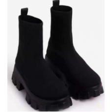 Ботинки Челси высокие с высокой чёрной подошвой (Чёрные) размер 36