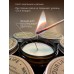 Базовый подарочный набор из четырех бездымных аромасвечей, 100 гр с триммером (ножницами) для фитиля и гасителем для свечи (Золотистый)