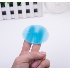 Щеточка спонж массажная силиконовая для умывания и очищения лица (Голубая) х 5 шт