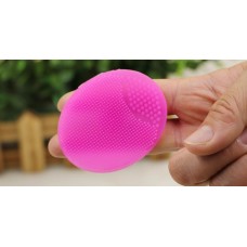 Щеточка спонж массажная силиконовая для умывания и очищения лица (Розовая)