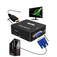 VGA на HDMI конвертер  + аудио, 1080P, VGA 2 HDMI для монитора, PS3, PC (Черный)